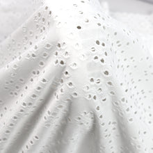 Load image into Gallery viewer, Flower Lochstickerei Knit Fabric by the Yard, Polyester/Spandex Eyelet Jacquard, 58-60" 168GSM