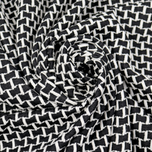 Load image into Gallery viewer, Black-Ivory Cotton Poly Span Jacquard Fabric by the Yard