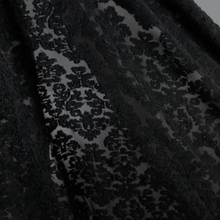 Load image into Gallery viewer, Navy & Black Floral Patterned Cotton/Poly Span Jacquard