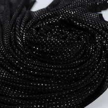 Load image into Gallery viewer, 55" Black Polyester/Single Spandex Knit Jacquard with Silver Dew-drops Fabric by the Yard