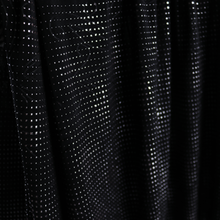 Load image into Gallery viewer, 55" Black Polyester/Single Spandex Knit Jacquard with Silver Dew-drops Fabric by the Yard
