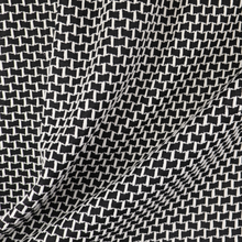 Load image into Gallery viewer, Black-Ivory Cotton Poly Span Jacquard Fabric by the Yard