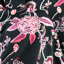 Load image into Gallery viewer, 58/60" 200GSM Pink Flower Patterned Venezia Knit Stretchy Fabric with Puff by the Yard