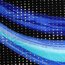 Load image into Gallery viewer, Blue-Green Wave Design Dew-Drops Single Span Jacquard Printed Fabric by the Yard