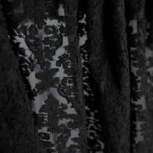 Load image into Gallery viewer, Navy & Black Floral Patterned Cotton/Poly Span Jacquard