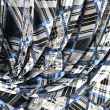 Load image into Gallery viewer, 58/60" 190GSM 5 Colors Check Pattern Printed Polyester/Single Spandex Knit Jacquard with Ebroidery Fabric by the Yard