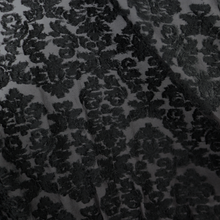 Load image into Gallery viewer, Navy & Black Floral Patterned Cotton/Poly Span Jacquard