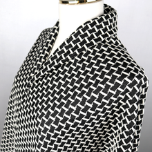 Load image into Gallery viewer, Black-Ivory Cotton Poly Span Jacquard Fabric by the Yard