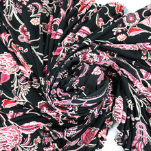 Load image into Gallery viewer, 58/60" 200GSM Pink Flower Patterned Venezia Knit Stretchy Fabric with Puff by the Yard