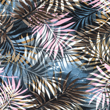 Load image into Gallery viewer, Brown-Pink Tropical Pattern Fabric