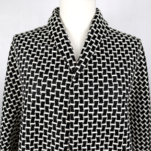 Load image into Gallery viewer, Black-Ivory Cotton Poly Span Jacquard Fabric by the Yard