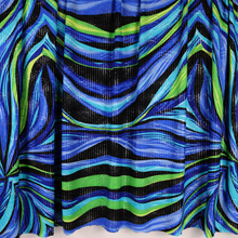 Load image into Gallery viewer, Blue-Green Wave Design Dew-Drops Single Span Jacquard Printed Fabric by the Yard