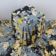 Load image into Gallery viewer, Pink/Yellow Leaf Patterned with White Puff Lining Venezia Fabric