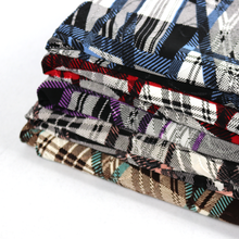 Load image into Gallery viewer, 58/60" 190GSM 5 Colors Check Pattern Printed Polyester/Single Spandex Knit Jacquard with Ebroidery Fabric by the Yard