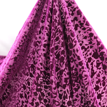 Load image into Gallery viewer, 58/60" Purple Flower Pattern N/P Span Velvet Burn Out P/D Fabric by the Yard
