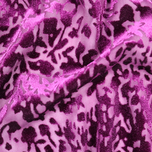 Load image into Gallery viewer, 58/60" Purple Flower Pattern N/P Span Velvet Burn Out P/D Fabric by the Yard