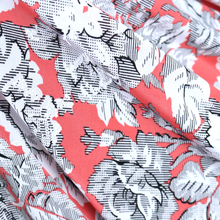 Load image into Gallery viewer, 58/60" 200GSM Coral&Skyblue Flower Patterned Venezia Knit Fabric with Puff by the Yard