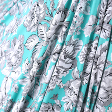 Load image into Gallery viewer, 58/60" 200GSM Coral&Skyblue Flower Patterned Venezia Knit Fabric with Puff by the Yard