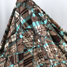 Load image into Gallery viewer, 58/60" 190GSM 5 Colors Check Pattern Printed Polyester/Single Spandex Knit Jacquard with Ebroidery Fabric by the Yard