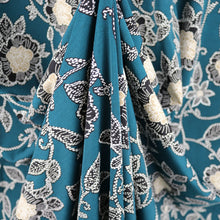 Load image into Gallery viewer, Flower Pattern Printed Polyester/Spandex ITY Knit Fabric with Puff by the Yard, 58-60", 200GSM