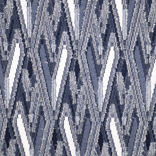 Load image into Gallery viewer, 58/60" Navy and White Diamond Patterned Terry Rayon Clip Knit Jacquard Fabric by the Yard