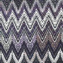 Load image into Gallery viewer, 60" Black-purple Wave design Polyester/Single Spandex Knit Jacquard Printed Fabric by the Yard