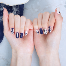Load image into Gallery viewer, Zipkok® Gel Nail Strips - Russian Navy Antique Flower