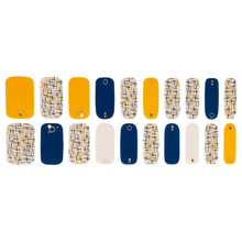 Load image into Gallery viewer, Zipkok® Gel Nail Strips - Navymustard Tweedcheck