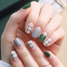 Load image into Gallery viewer, Zipkok® Gel Nail Strips - Deep Green Check