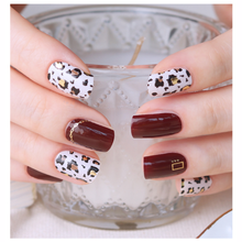 Load image into Gallery viewer, Zipkok® Gel Nail Strips - Burgundy Leopard