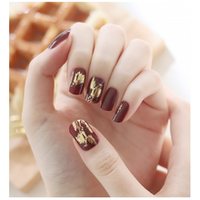 Load image into Gallery viewer, Zipkok® Gel Nail Strips - Burgundy Foil Art