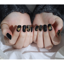 Load image into Gallery viewer, Zipkok® Gel Nail Strips - Black Foil Art
