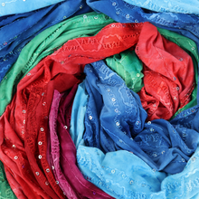 Load image into Gallery viewer, 7-Colors 58/60" 200GSM Polyester/Spandex Tie-Dyed Knit Kimo Gomez Embroidery with Spangles Fabric by the Yard