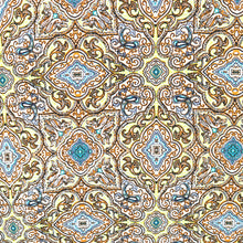 Load image into Gallery viewer, 58/60" 200GSM Yellow/Orange pattern ITY Knit Fabric with Puff by the Yard