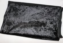 Load image into Gallery viewer, 58/60" Shiny Black Polyester/Spandex Velvet Brim-Brim Fabric by the Yard