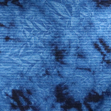 Load image into Gallery viewer, 58/60" Tie-Dyed Blue Polyester/Spandex Knit Hukuro Fabric with Stripes by the Yard