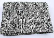 Load image into Gallery viewer, 52/54" Black and White Herringbone Pattern Cotton/Polyester/Spandex Knit Jacquard Fabric by the Yard