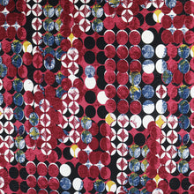 Load image into Gallery viewer, 58/60" Wine-Multi Scren Printed Polyester/Single Spandex Knit Jacquard Fabric by the Yard