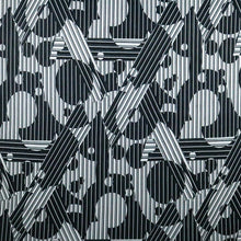 Load image into Gallery viewer, 58-60" 185GSM Black/White Geometric Stripe Pattern Polyester/Spandex Knit Jacquard Fabric by the Yard