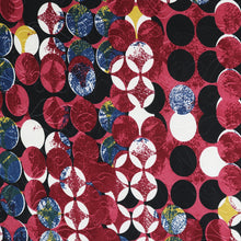 Load image into Gallery viewer, 58/60" Wine-Multi Scren Printed Polyester/Single Spandex Knit Jacquard Fabric by the Yard