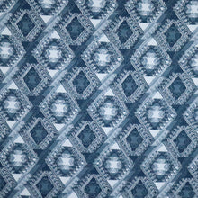 Load image into Gallery viewer, Blue Diamond Patterned Terry Rayon Clip Jacquard