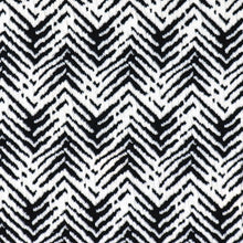 Load image into Gallery viewer, Black and White Zig Zag Arrow Patterned Cotton Poly Span Jacquard