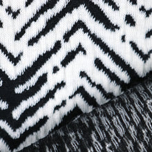 Load image into Gallery viewer, Black and White Zig Zag Arrow Patterned Cotton Poly Span Jacquard
