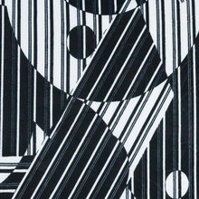 Load image into Gallery viewer, 58-60" 185GSM Black/White Geometric Stripe Pattern Polyester/Spandex Knit Jacquard Fabric by the Yard