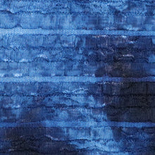 Load image into Gallery viewer, 58/60" Tie-Dyed Blue Polyester/Spandex Knit Hukuro Fabric with Stripes by the Yard