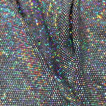 Load image into Gallery viewer, 52" Cuttable Width, 200GSM, 2-Way Stretch Metallic Nylon/Polyester/Spandex with Silver Hologram Sequins Knit Fabric by the Yard