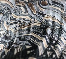 Load image into Gallery viewer, 60" Abstract Lining Printed Polyester Single Spandex Knit Jacquard with Embroidery Fabric by the Yard