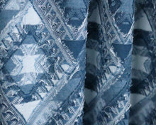 Load image into Gallery viewer, Blue Diamond Patterned Terry Rayon Clip Jacquard