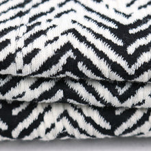 Load image into Gallery viewer, Black and White Zig Zag Arrow Patterned Cotton Poly Span Jacquard