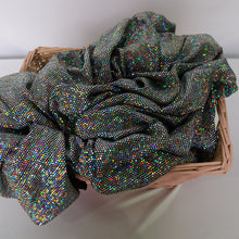 Load image into Gallery viewer, 52" Cuttable Width, 200GSM, 2-Way Stretch Metallic Nylon/Polyester/Spandex with Silver Hologram Sequins Knit Fabric by the Yard